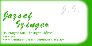 jozsef izinger business card